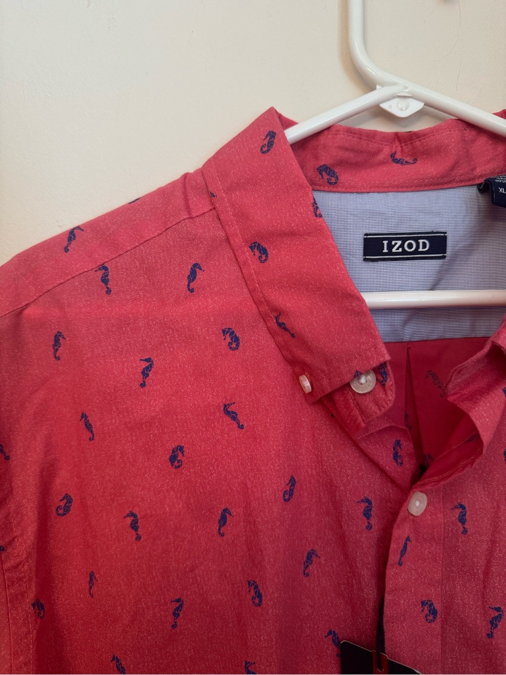 Izod Advantage Performance Cool FX Shirt Men’s XL Red Seahorse Print NWT - Picture 4 of 7
